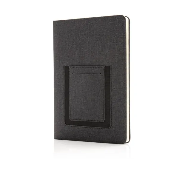  Deluxe A5 Notebook with phone pocket - XD Collection Black 