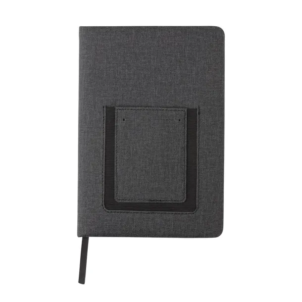  Deluxe A5 Notebook with phone pocket - XD Collection Black 