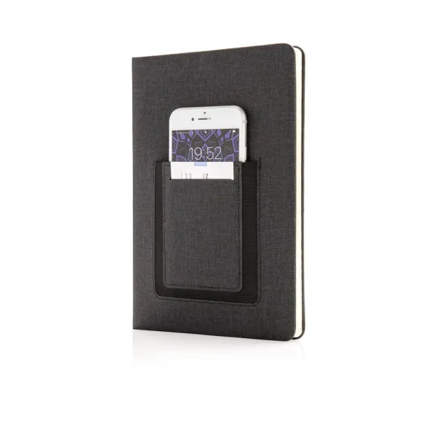  Deluxe A5 Notebook with phone pocket - XD Collection Black 