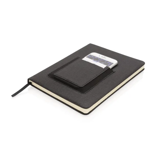  Deluxe A5 Notebook with phone pocket - XD Collection Black 