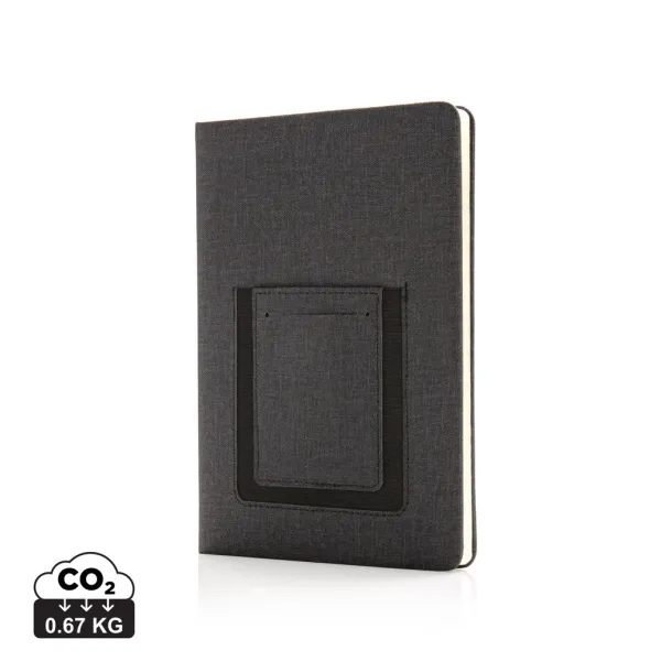  Deluxe A5 Notebook with phone pocket - XD Collection Black 