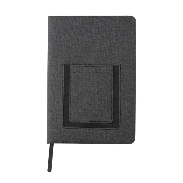  Deluxe A5 Notebook with phone pocket - XD Collection Black 