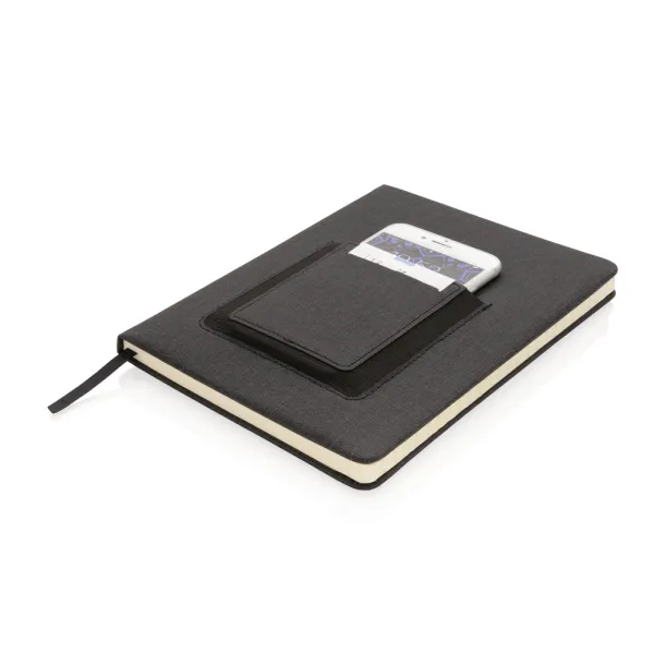  Deluxe A5 Notebook with phone pocket - XD Collection Black 