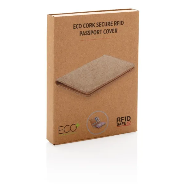  ECO Cork secure RFID passport cover - XD Collection Brown 