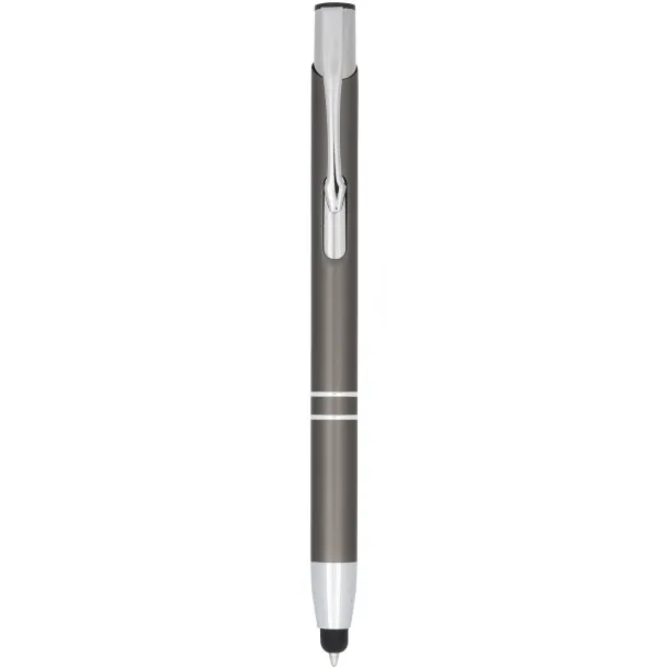 Moneta anodized aluminium click stylus ballpoint pen Silver Grey