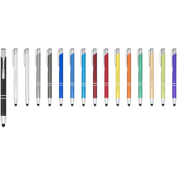 Moneta anodized aluminium click stylus ballpoint pen Crna