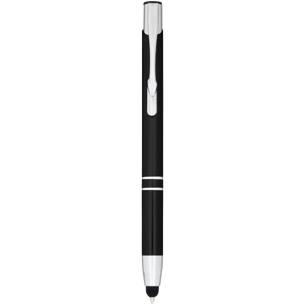 Moneta anodized aluminium click stylus ballpoint pen Solid black