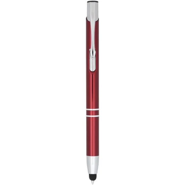 Moneta anodized aluminium click stylus ballpoint pen Dark red