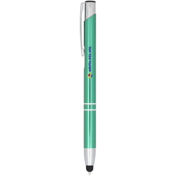 Moneta anodized aluminium click stylus ballpoint pen Green