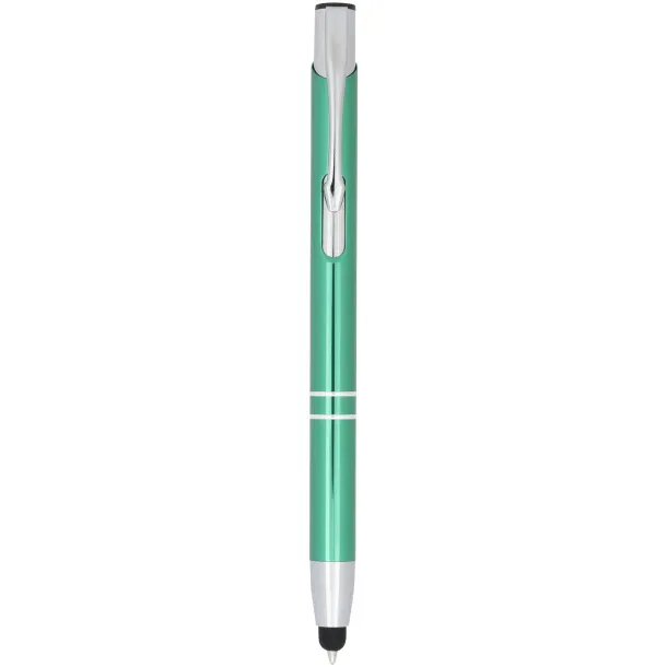 Moneta anodized aluminium click stylus ballpoint pen Green