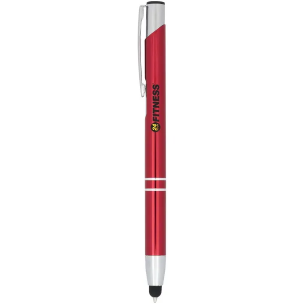 Moneta anodized aluminium click stylus ballpoint pen Red