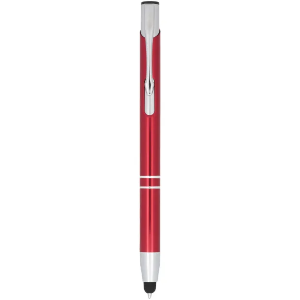 Moneta anodized aluminium click stylus ballpoint pen Red