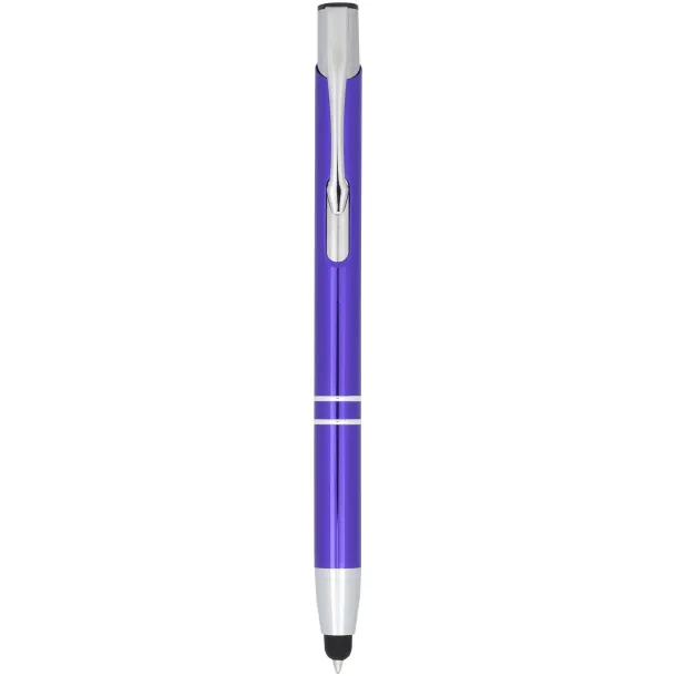 Moneta anodized aluminium click stylus ballpoint pen Purple