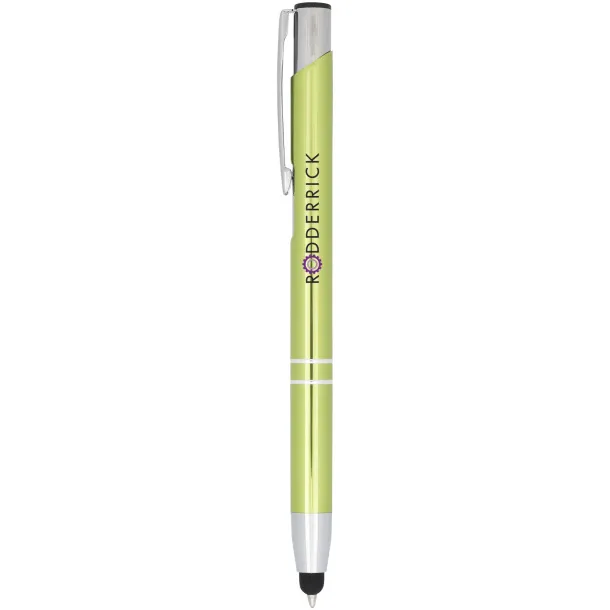 Moneta anodized aluminium click stylus ballpoint pen Lime