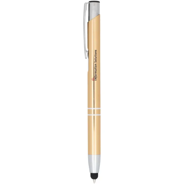 Moneta anodized aluminium click stylus ballpoint pen Gold