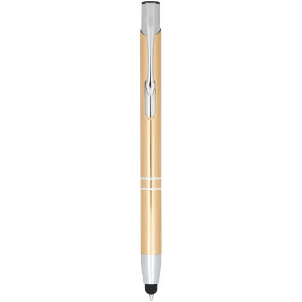 Moneta anodized aluminium click stylus ballpoint pen Gold