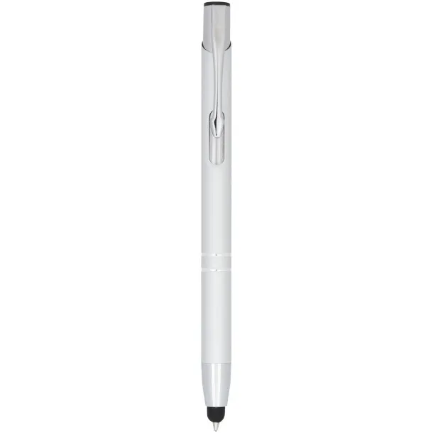 Moneta anodized aluminium click stylus ballpoint pen Silver