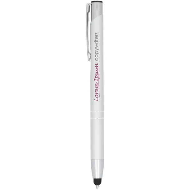 Moneta anodized aluminium click stylus ballpoint pen Silver