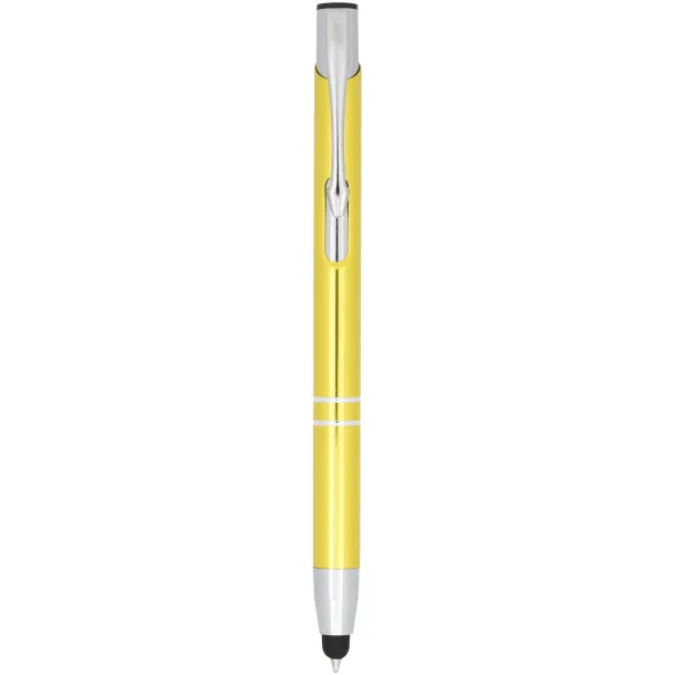 Moneta anodized aluminium click stylus ballpoint pen - Unbranded Yellow