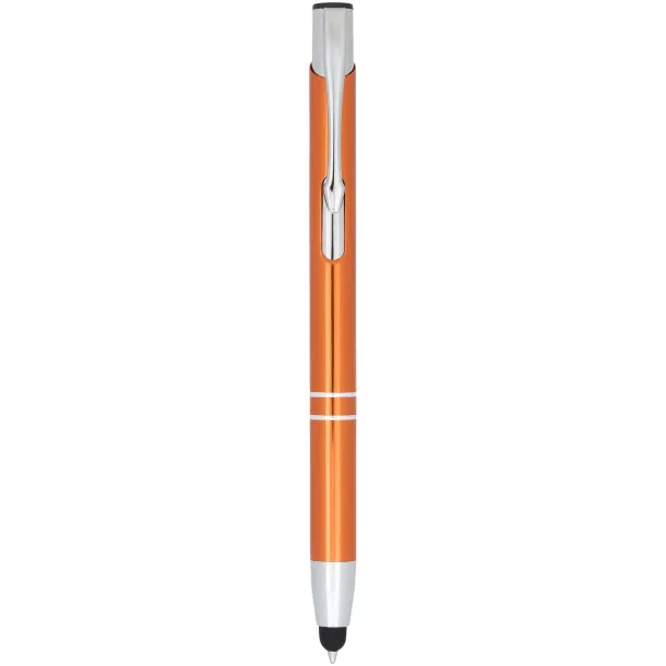 Moneta anodized aluminium click stylus ballpoint pen Orange