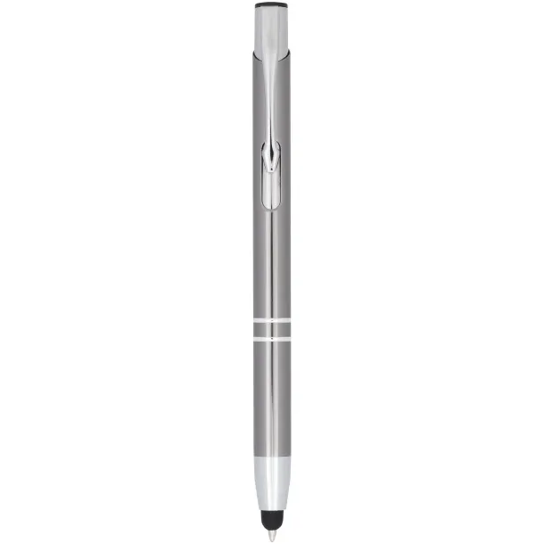 Moneta anodized aluminium click stylus ballpoint pen Gun metal