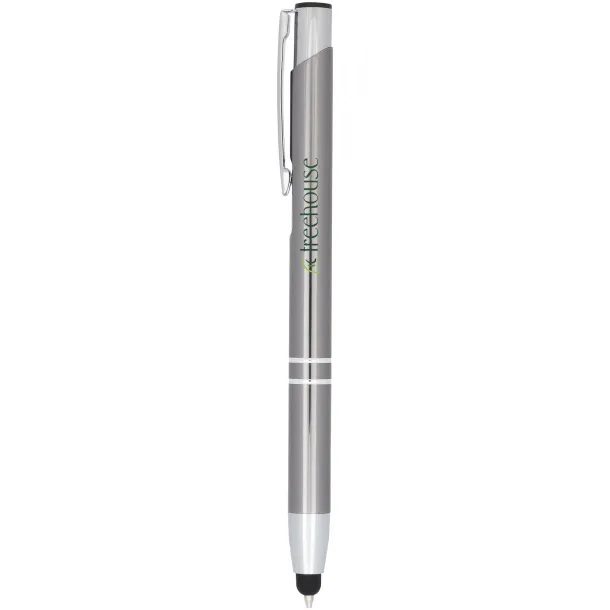 Moneta anodized aluminium click stylus ballpoint pen Gun metal