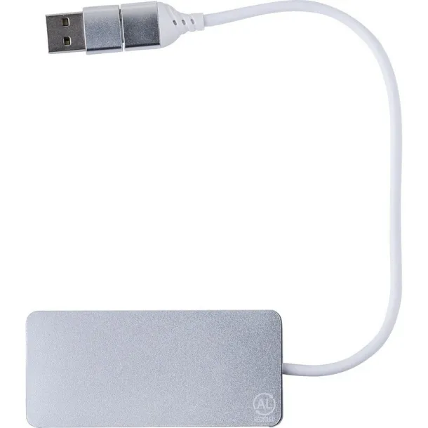  USB and USB type C hub silver