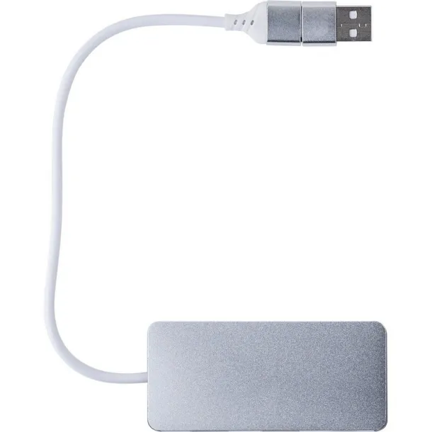  USB and USB type C hub silver