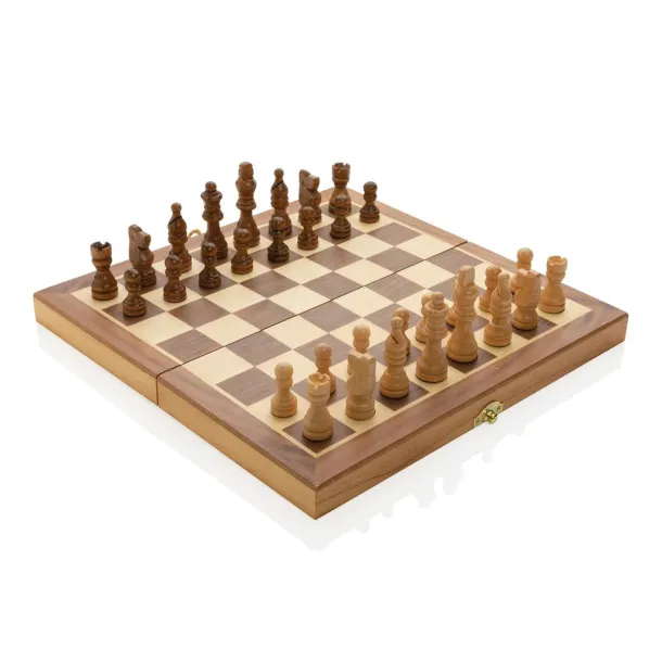  Luxury wooden foldable chess set Brown