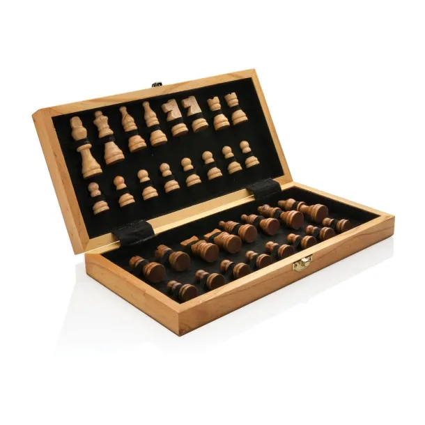  Luxury wooden foldable chess set Brown