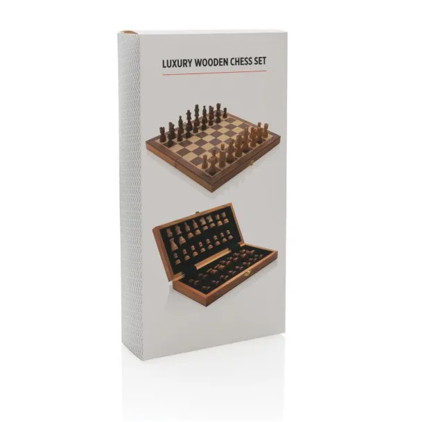  Luxury wooden foldable chess set Brown