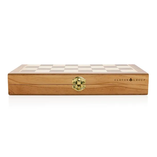  Luxury wooden foldable chess set Brown