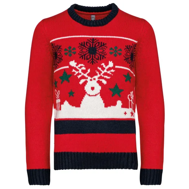  KIDS’ CREW NECK CHRISTMAS JUMPER - Kariban Cherry Red