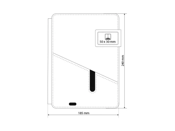 POWER NOTE Notes s prijenosnom baterijom, A5 Siva