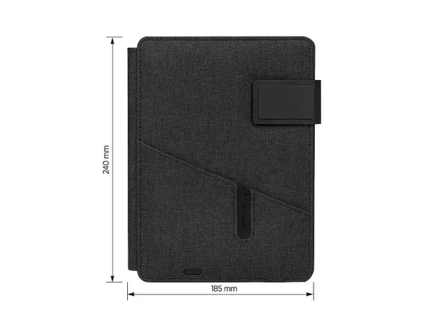 POWER NOTE A5 notebook with power bank Black