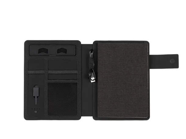 POWER NOTE Notes s prijenosnom baterijom, A5 Crna