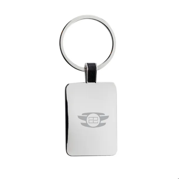  RCS recycled zinc alloy rectangle keyring - XD Collection Silver 