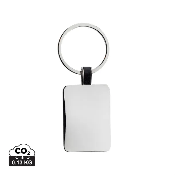  RCS recycled zinc alloy rectangle keyring - XD Collection Silver 