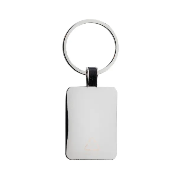  RCS recycled zinc alloy rectangle keyring - XD Collection Silver 