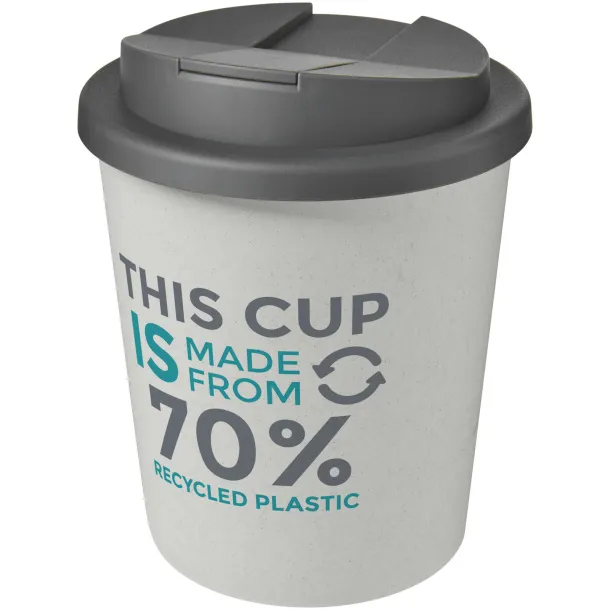 Americano® Espresso Eco 250 ml recycled tumbler with spill-proof lid - Unbranded White Grey