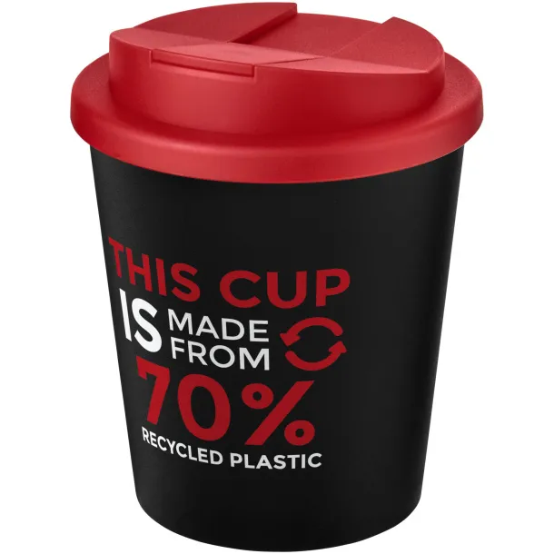 Americano® Espresso Eco 250 ml recycled tumbler with spill-proof lid Solid black Red