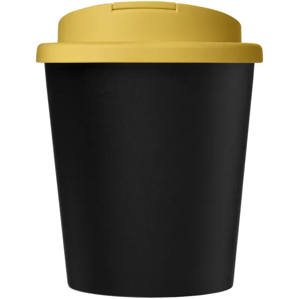 Americano® Espresso Eco 250 ml recycled tumbler with spill-proof lid Solid black Yellow