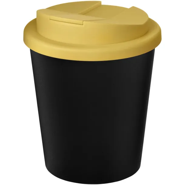 Americano® Espresso Eco 250 ml recycled tumbler with spill-proof lid Solid black Yellow