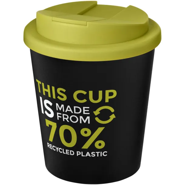 Americano® Espresso Eco 250 ml recycled tumbler with spill-proof lid Solid black Lime