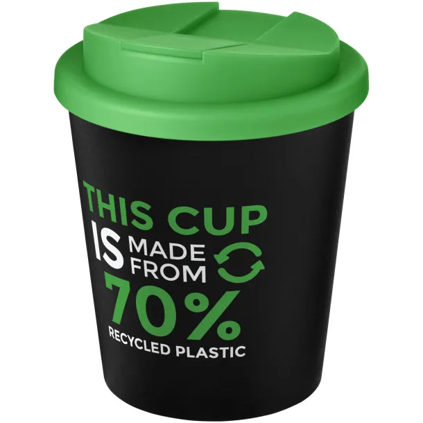 Americano® Espresso Eco 250 ml recycled tumbler with spill-proof lid Solid black Green