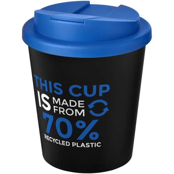 Americano® Espresso Eco 250 ml recycled tumbler with spill-proof lid Solid black Mid blue