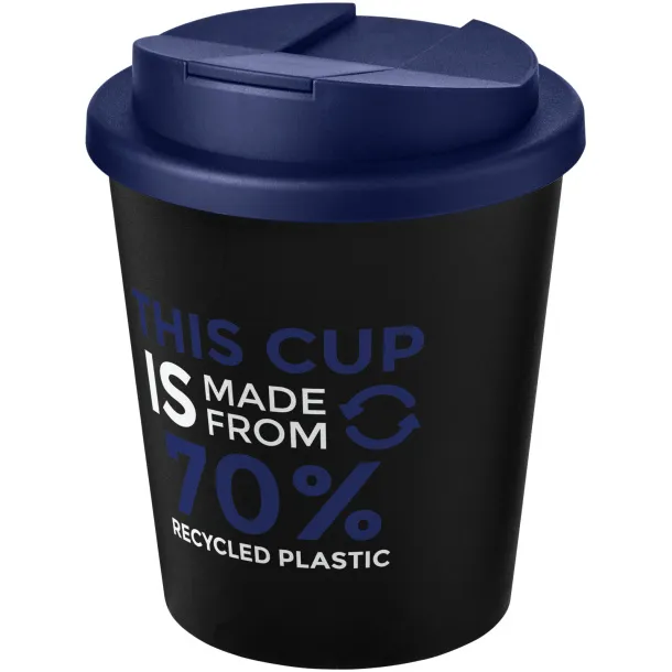 Americano® Espresso Eco 250 ml recycled tumbler with spill-proof lid Solid black Blue