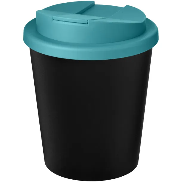 Americano® Espresso Eco 250 ml recycled tumbler with spill-proof lid Solid black Aqua blue