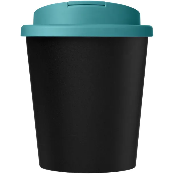 Americano® Espresso Eco 250 ml recycled tumbler with spill-proof lid Solid black Aqua blue