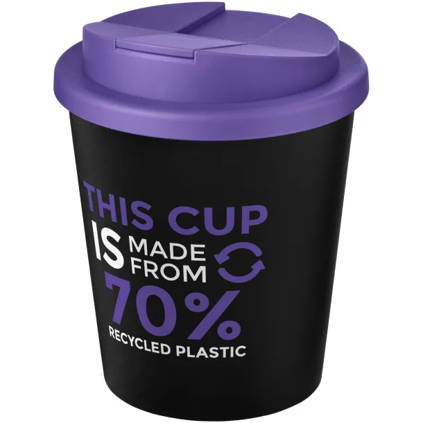 Americano® Espresso Eco 250 ml recycled tumbler with spill-proof lid Solid black Purple